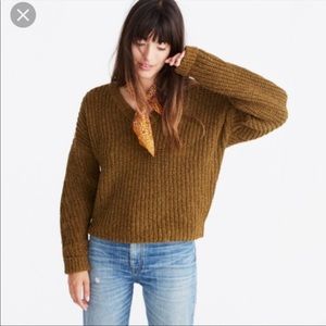 Pleat-Sleeve Pullover Sweater
